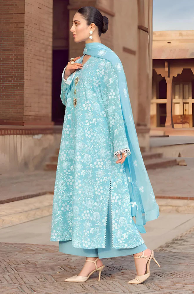 Bareeze CF209- Embroidered 3pc Lawn Dress With Embroidered Chiffon Dupatta