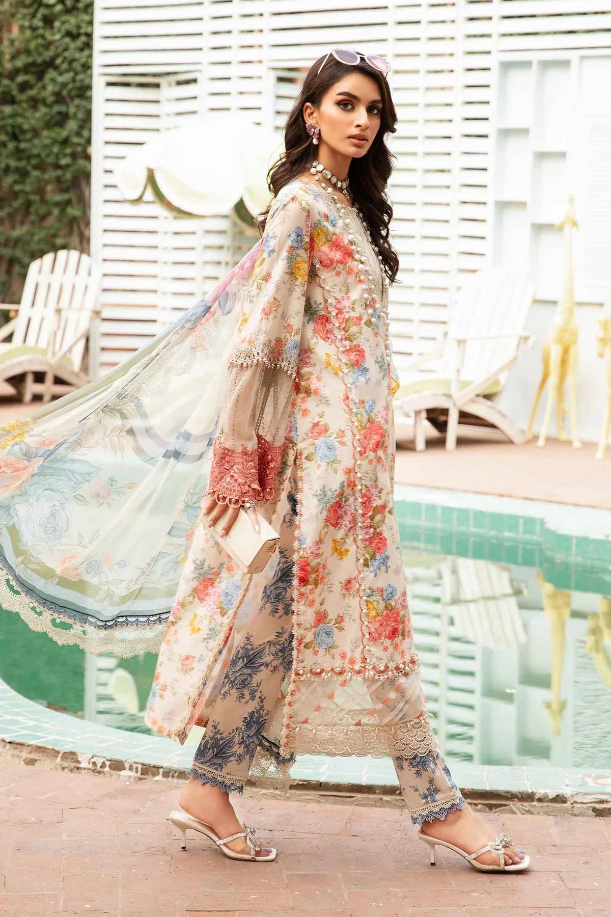 CF789-3 Piece Unstitched Digital Printed Airjet Lawn Suit