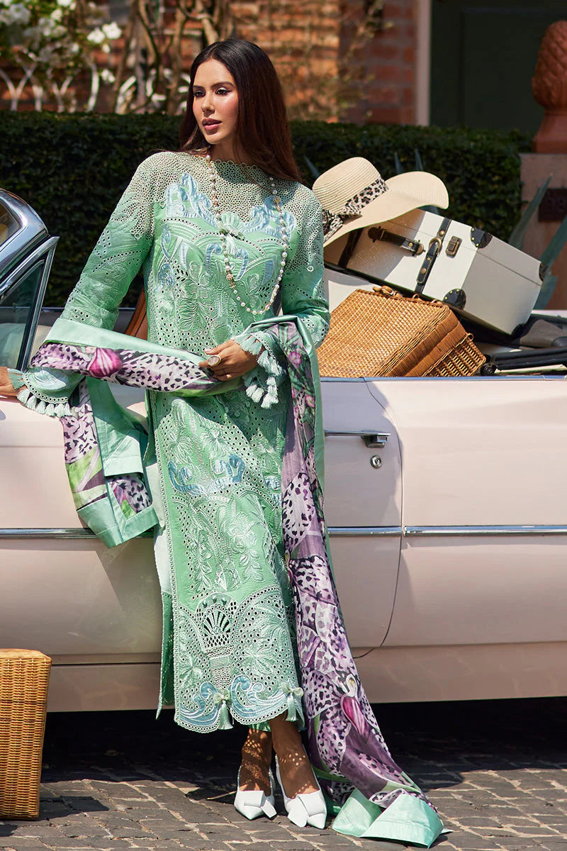 Mushq CF1276 Embroidered Classic Pakistani Salwar Kameez Suit in Apple Green Shade