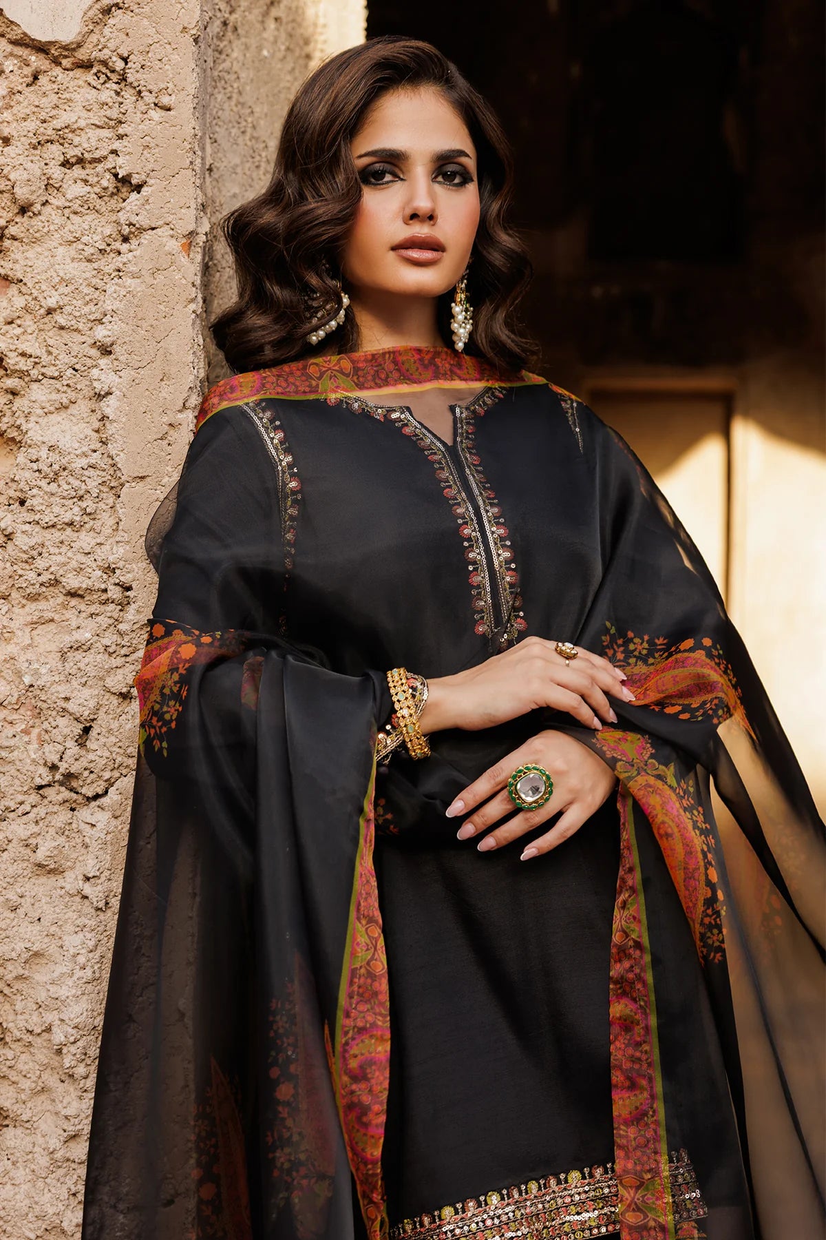 CF1244 3-PC Embroidered Raw-Silk Suit CMA-5-086