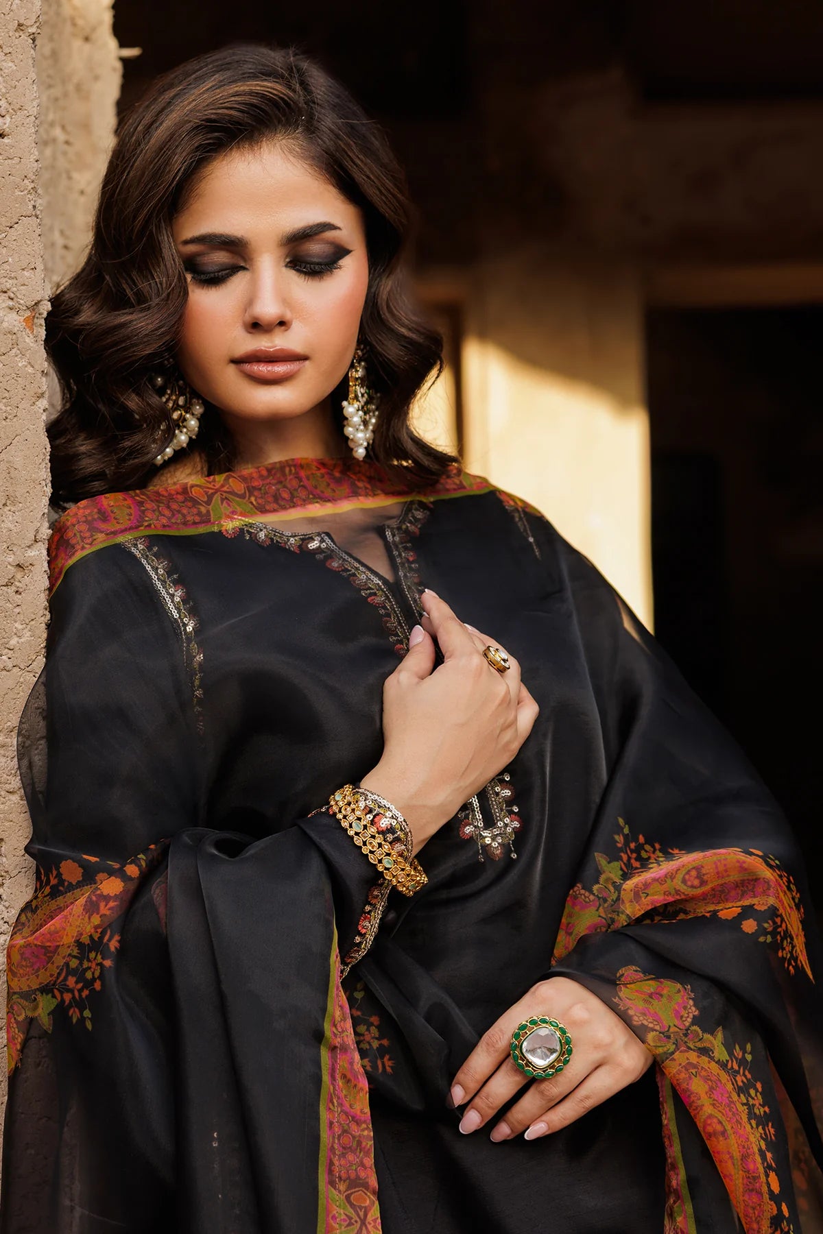 CF1244 3-PC Embroidered Raw-Silk Suit CMA-5-086