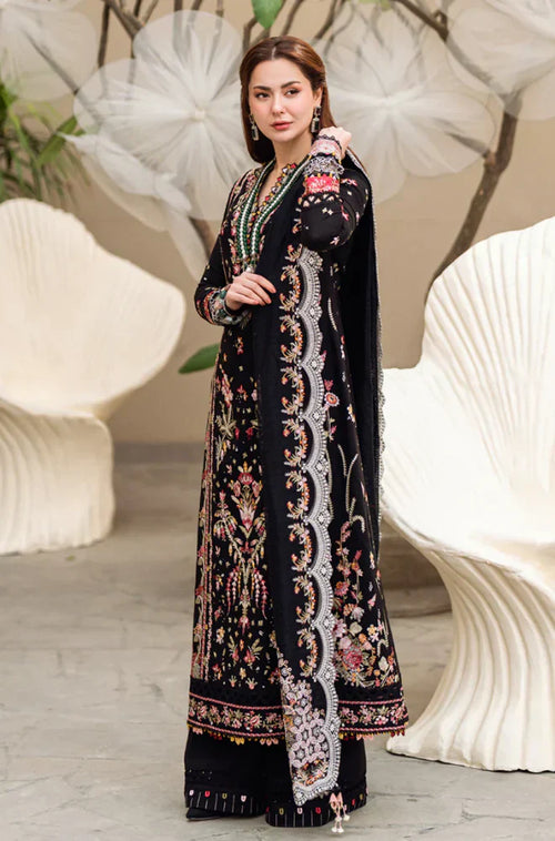 Qalamkar  CF1033 - - 3PC Lawn Embroidered Shirt with Embroidered Slub Net Dupatta