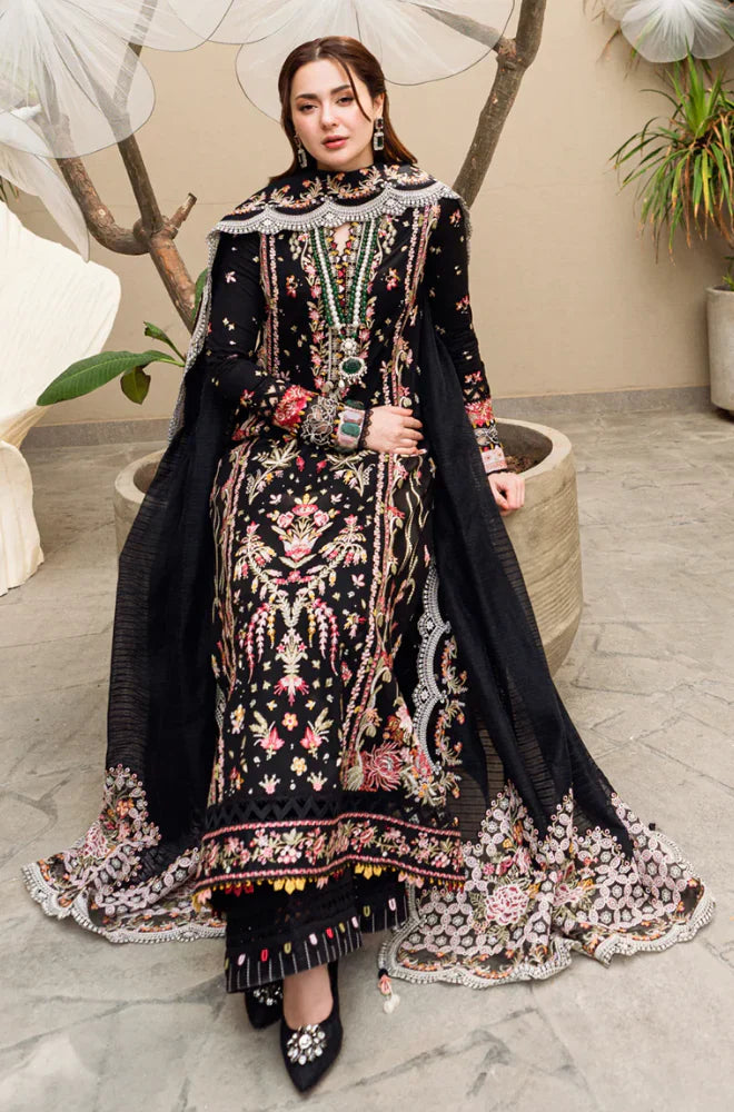 Qalamkar  CF1033 - 3PC Lawn Embroidered Shirt With Embroidered Slub Net Dupatta