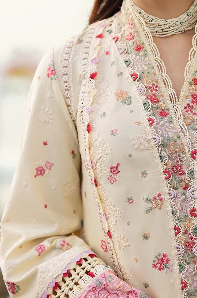 Qalamkaar  CF1052 - 3PC Unstitched Lawn Embroidered Chicken Kari