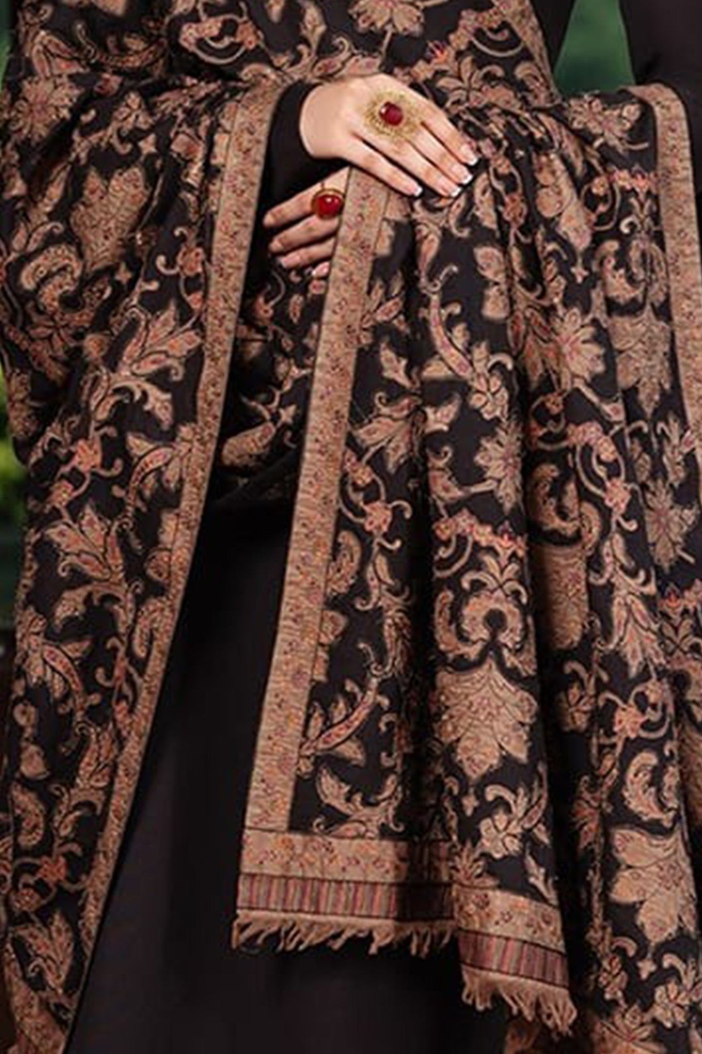 CF880-WINTER Dhanak Suit with Heavy Embroidered Dhanak Shawl