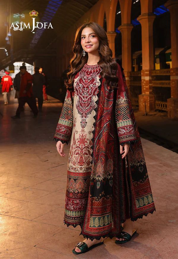 CF1224- ASIM JOFA - LAWN 3PC  Digital Print Dress