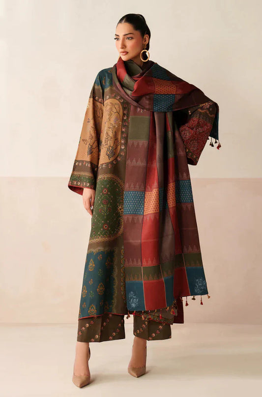 CF1225 Charizma - Winter 3PC Karandi Digital Print Dress