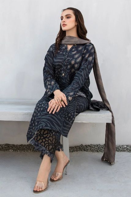 CF1228 Winter 3PC Karandi Digital Print Dress