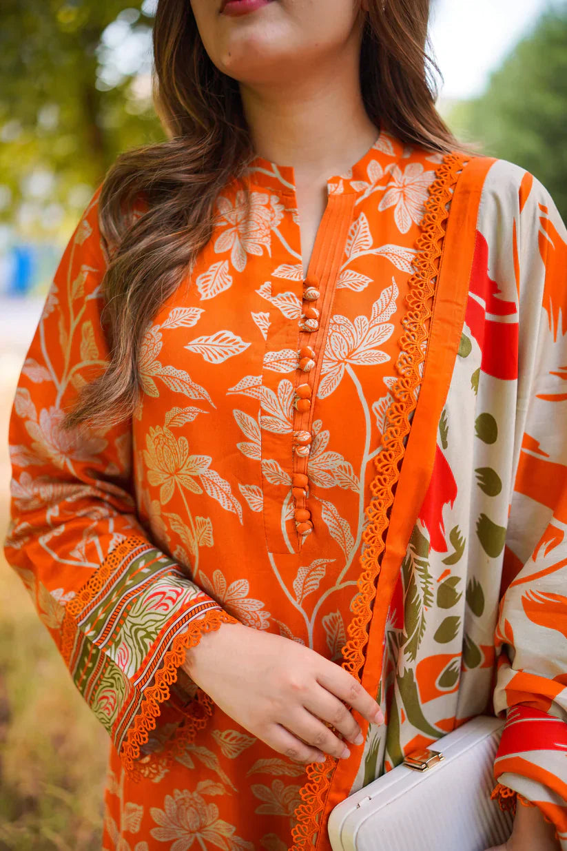 CF1231 SUMMER 3PC LAWN Digital Print Dress