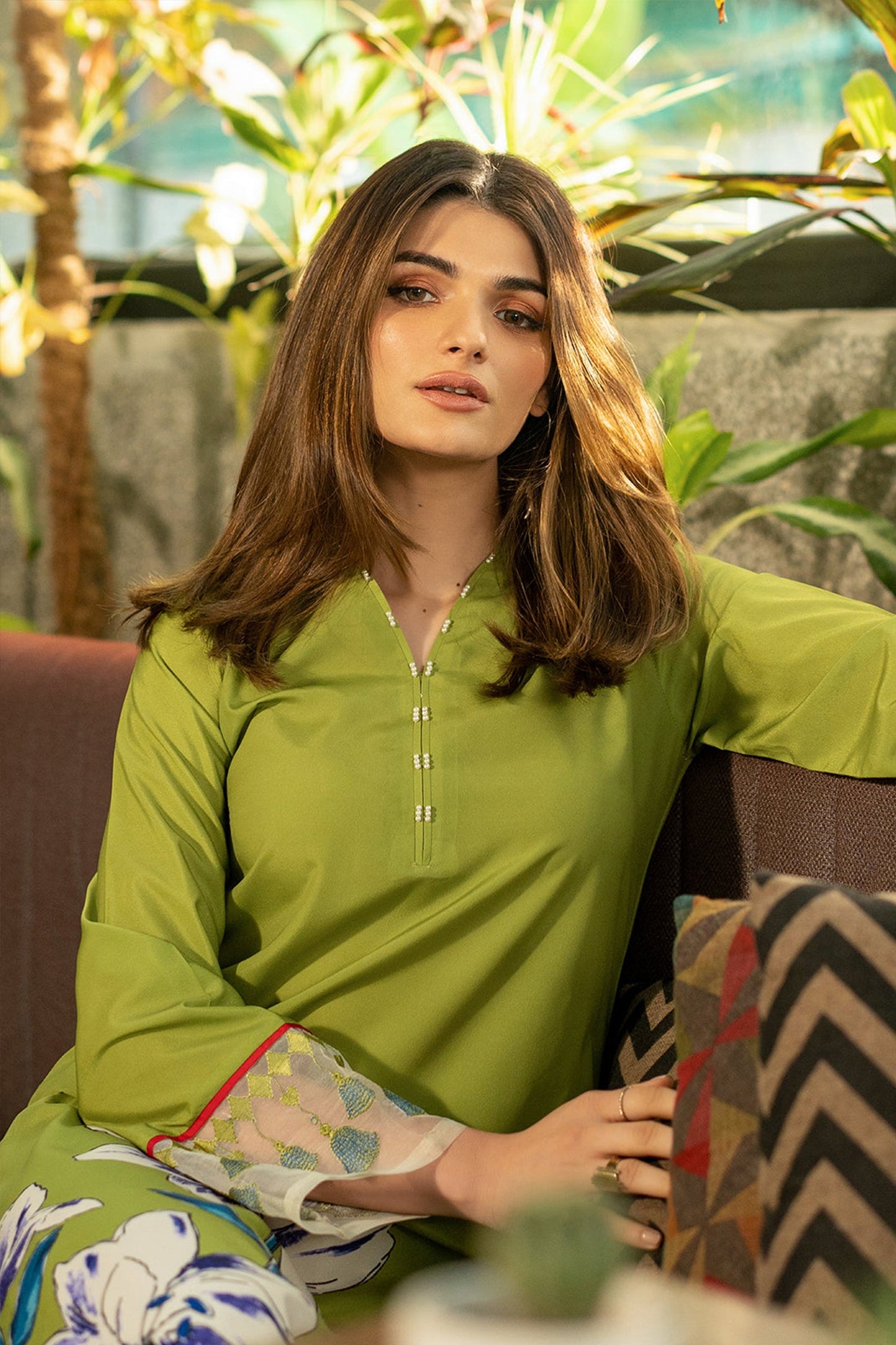 CF829-3PC-WINTER Unstitched Shamoz silk fabric in floral print.