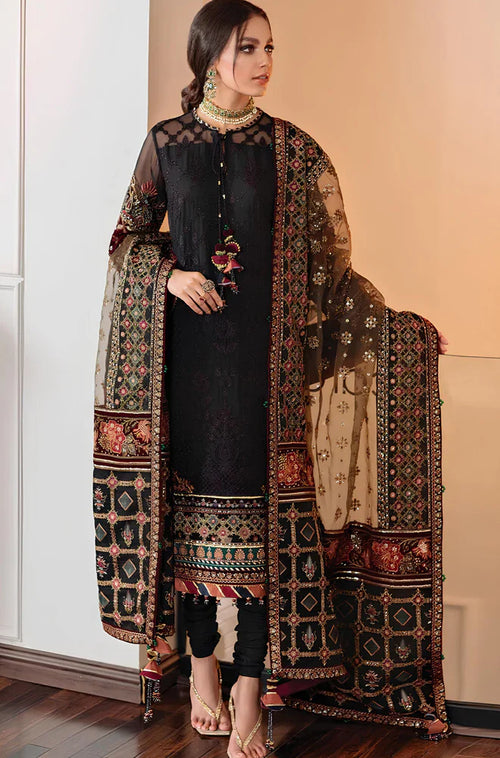 Nureh CF133-3 Piece Unstitched Heavy Embroidered Lawn Suit With Heavy Embroidered Organza Dupatta