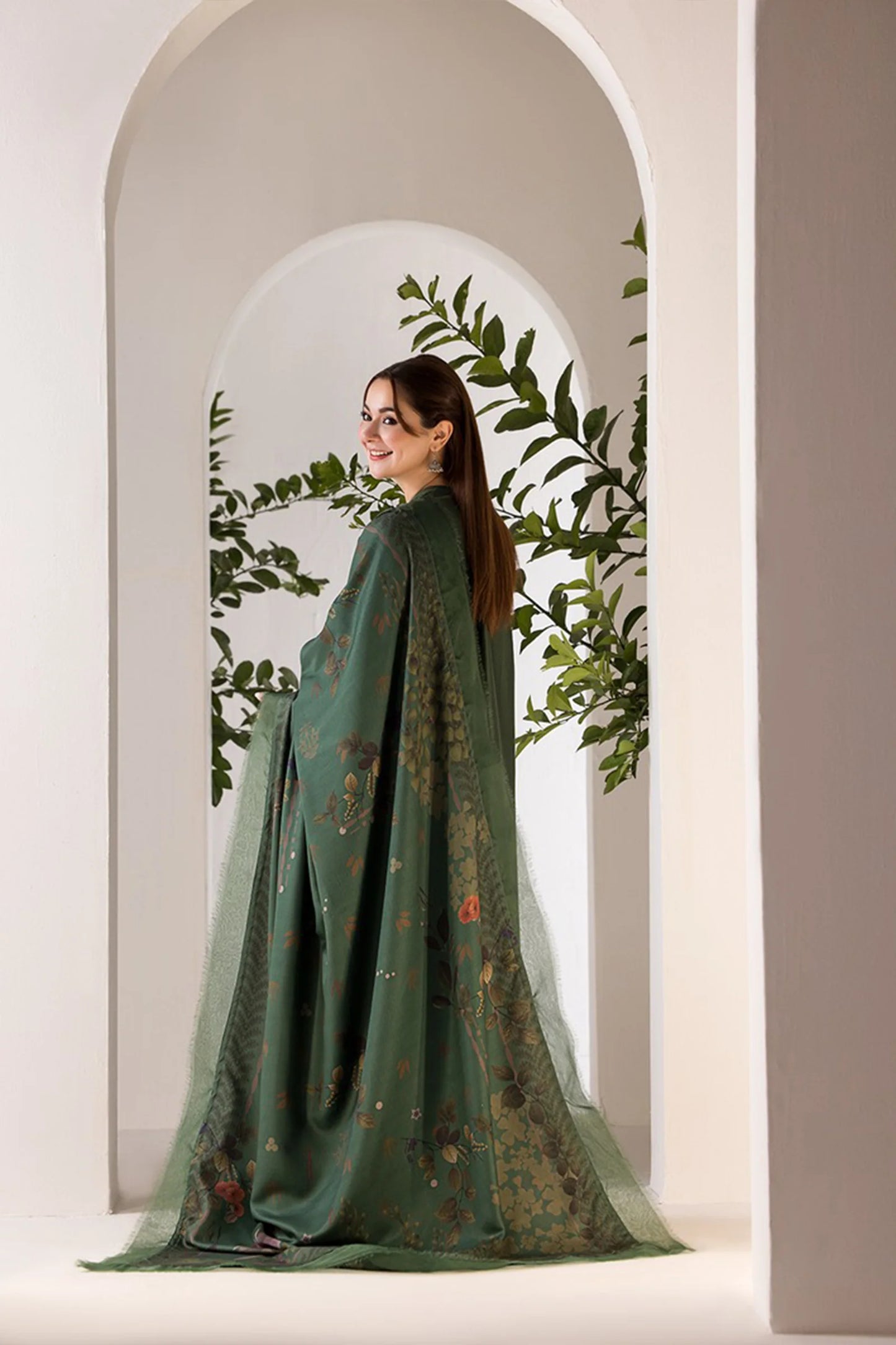 CF1122 -winter SOBIA NAZIR- 3PC DHANAK EMBROIDERED SHIRT WITH WOOL PRINT SHAWL