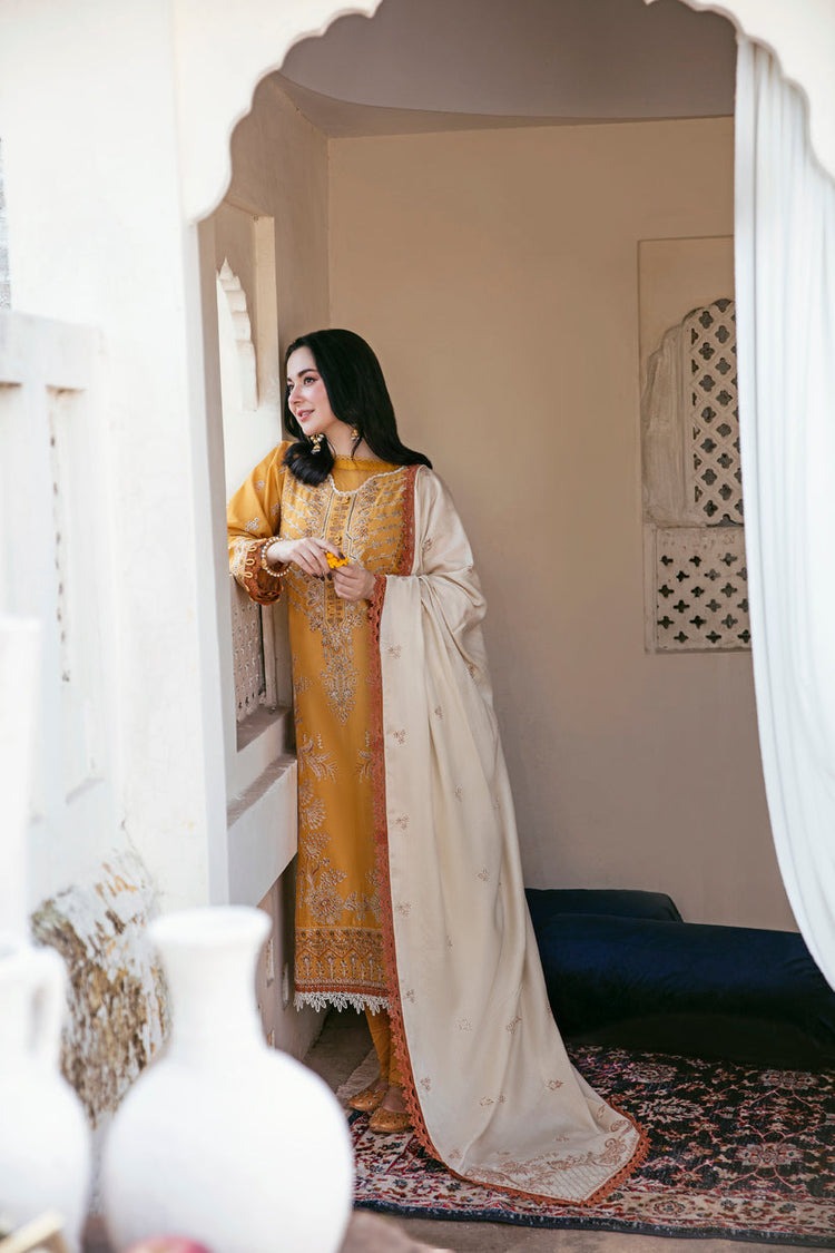 CF1124-3PC DHANAK EMBROIDERED SHIRT WITH DHANAK EMBROIDERED SHAWL