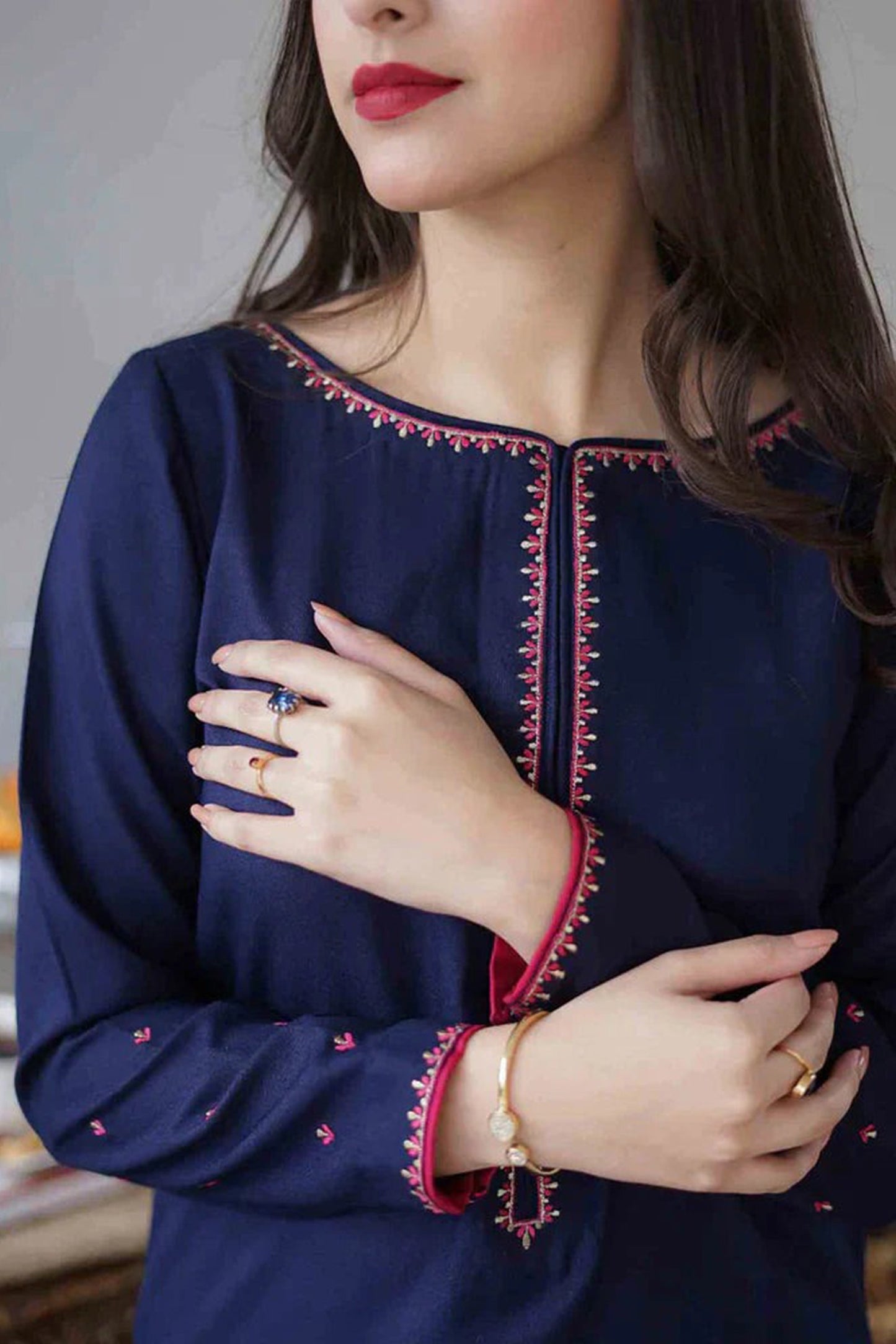 CF404-Asling Winter 3PC Dhanak suit with Embroidered Shawll