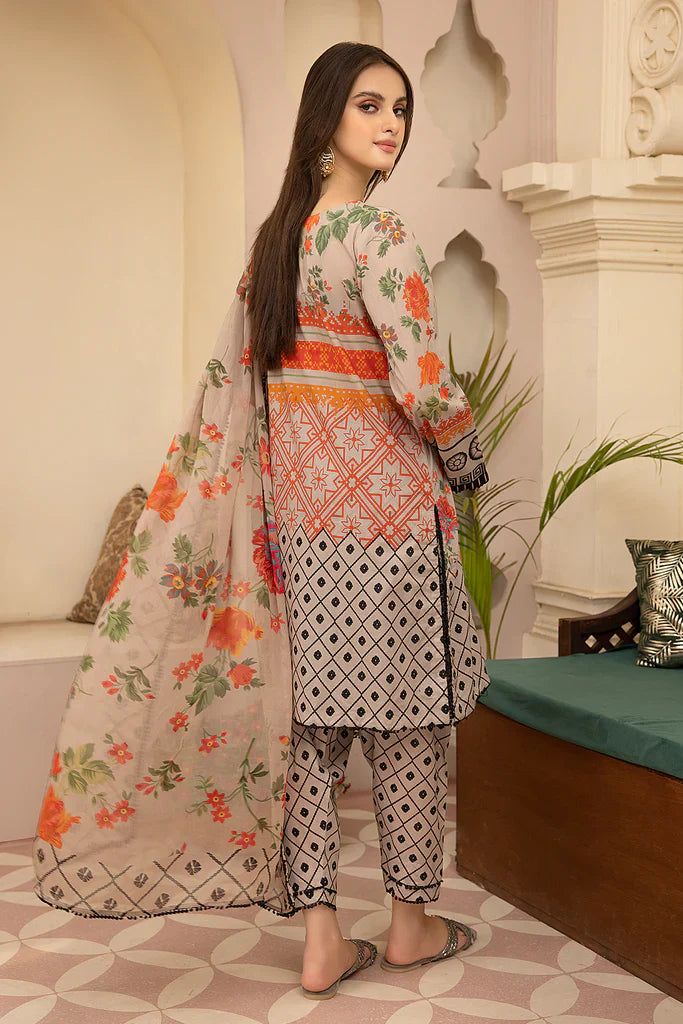 Charizma  CF700-SUMMER 3Pc Digital Printed Lawn Shirt With Printed Lawn Trouser And Daimond Dupatta