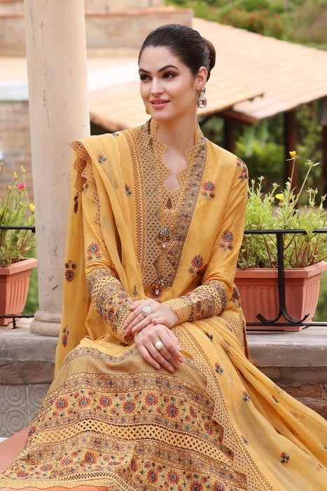 CF289-BAREEZE-EMBROIDERED 3PC LAWN DRESS WITH EMBROIDERED CHIFFON DUPATTA
