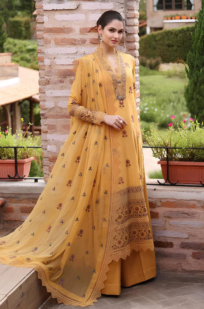 CF289-BAREEZE-EMBROIDERED 3PC LAWN DRESS WITH EMBROIDERED CHIFFON DUPATTA