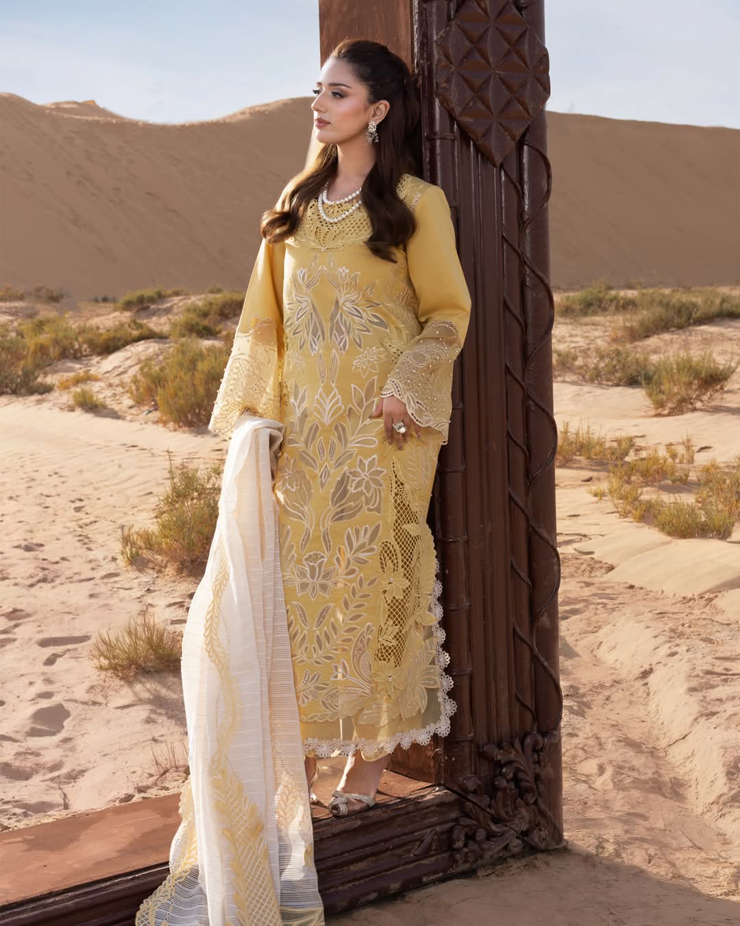 RANG RASIYA  -3PC LAWN EMBROIDERED SHIRT WITH NET EMBROIDERED DUPATTA WC1303