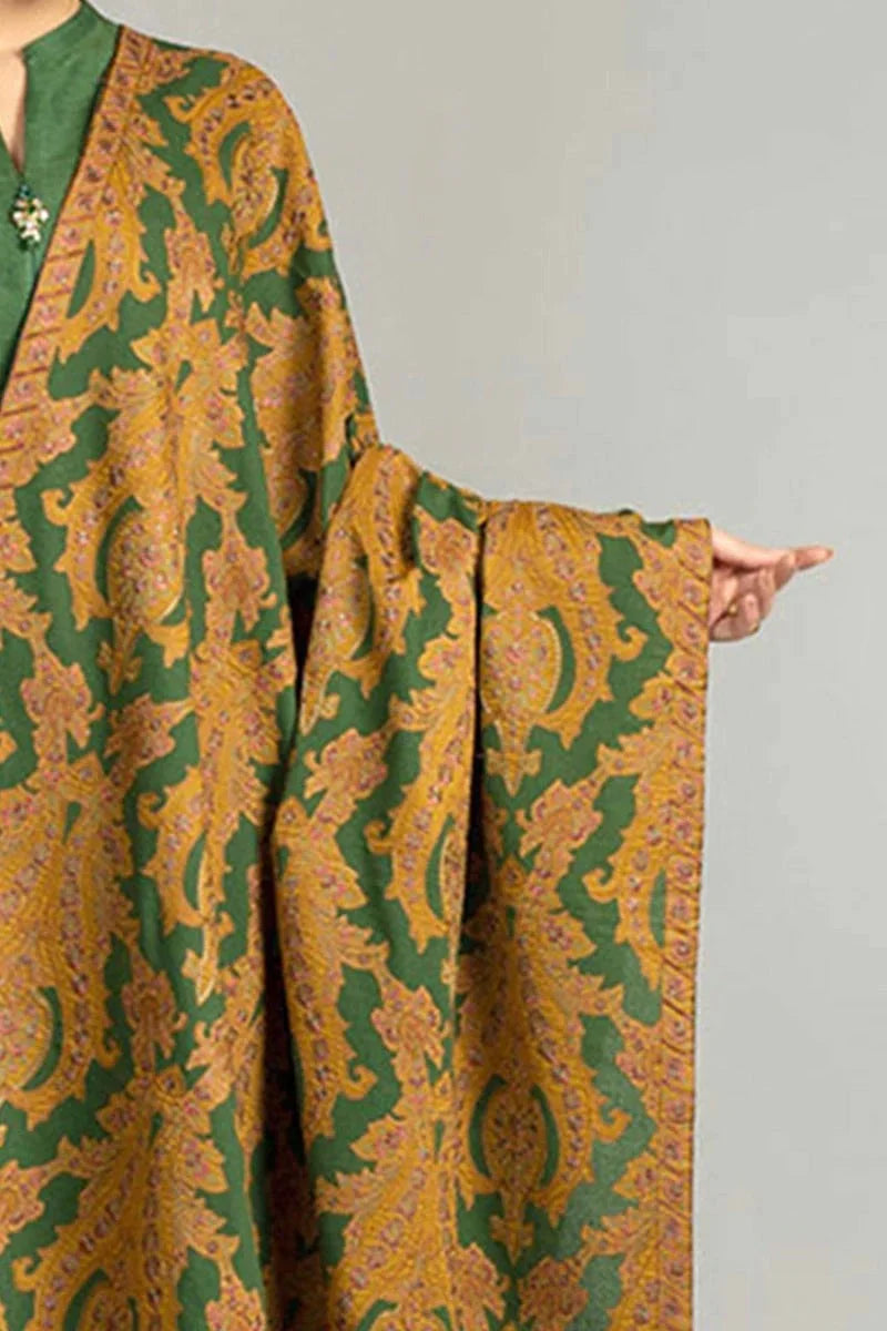 CF540-WINTER 3 Piece Linen Suit with digital printed wool shawll