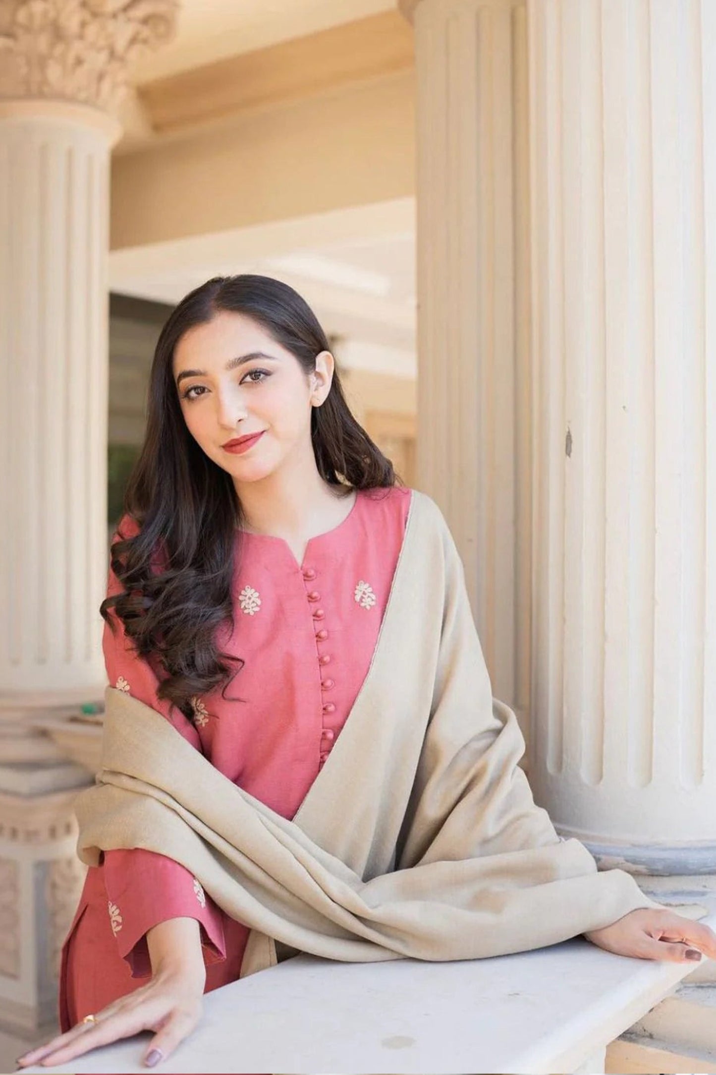 CF611-Asling Winter 3PC Dhanak suit with Dhanak Shawll