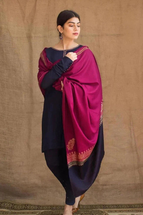 CF405-WINTER 3PC Dhanak suit with  printed Shawll