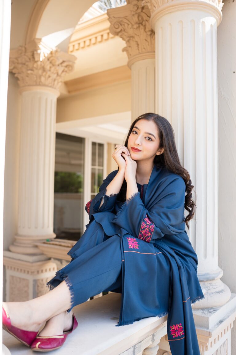 CF615-Asling WINTER 3PC Dhanak suit with Embroidered Shawll
