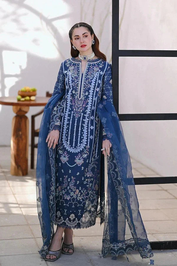 QALAMQAR  LAWN EMBROIDERED SHIRT WITH ORGANZA EMBROIDERED DUPATTA WC1306 -3PC