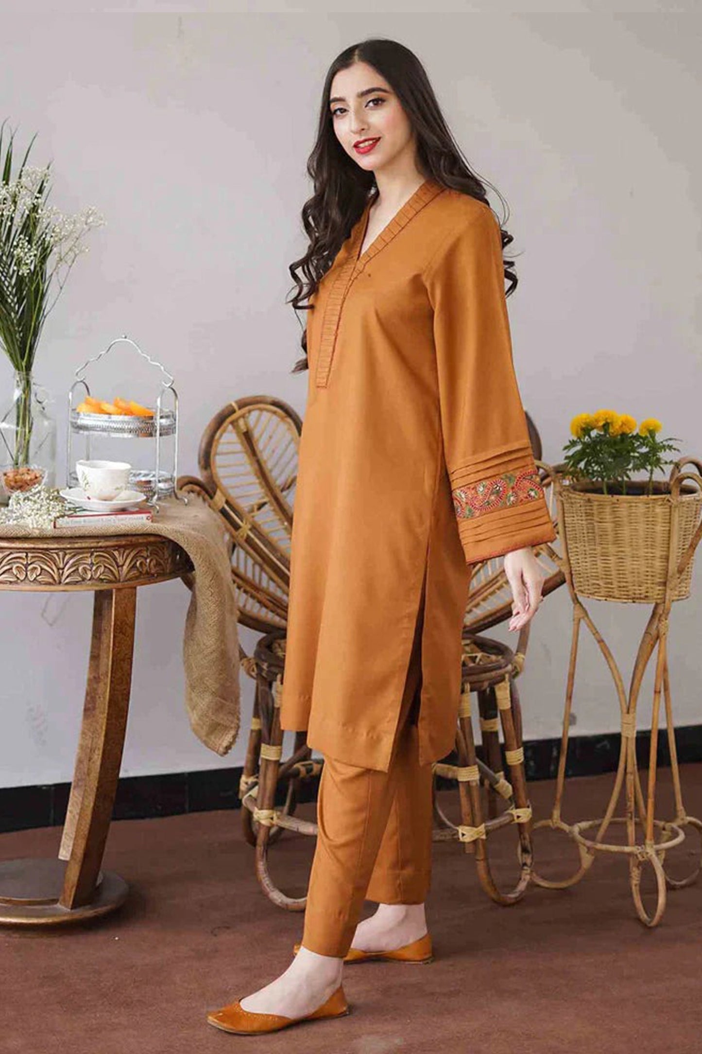 CF400 -Asling Winter  3PC Dhanak suit with Embroidered Shawll