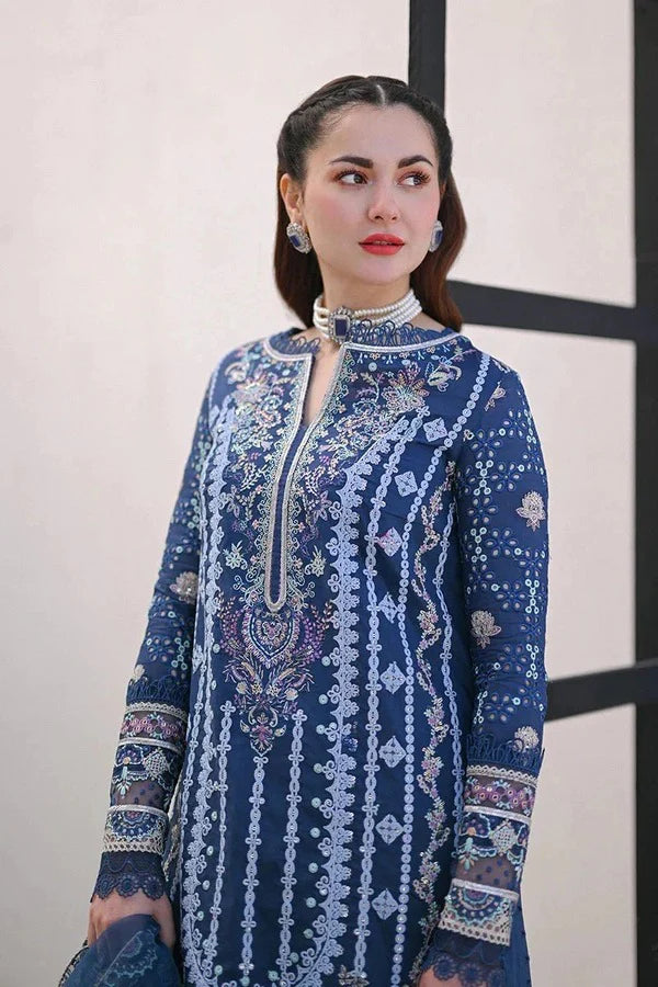 QALAMQAR  LAWN EMBROIDERED SHIRT WITH ORGANZA EMBROIDERED DUPATTA WC1306 -3PC
