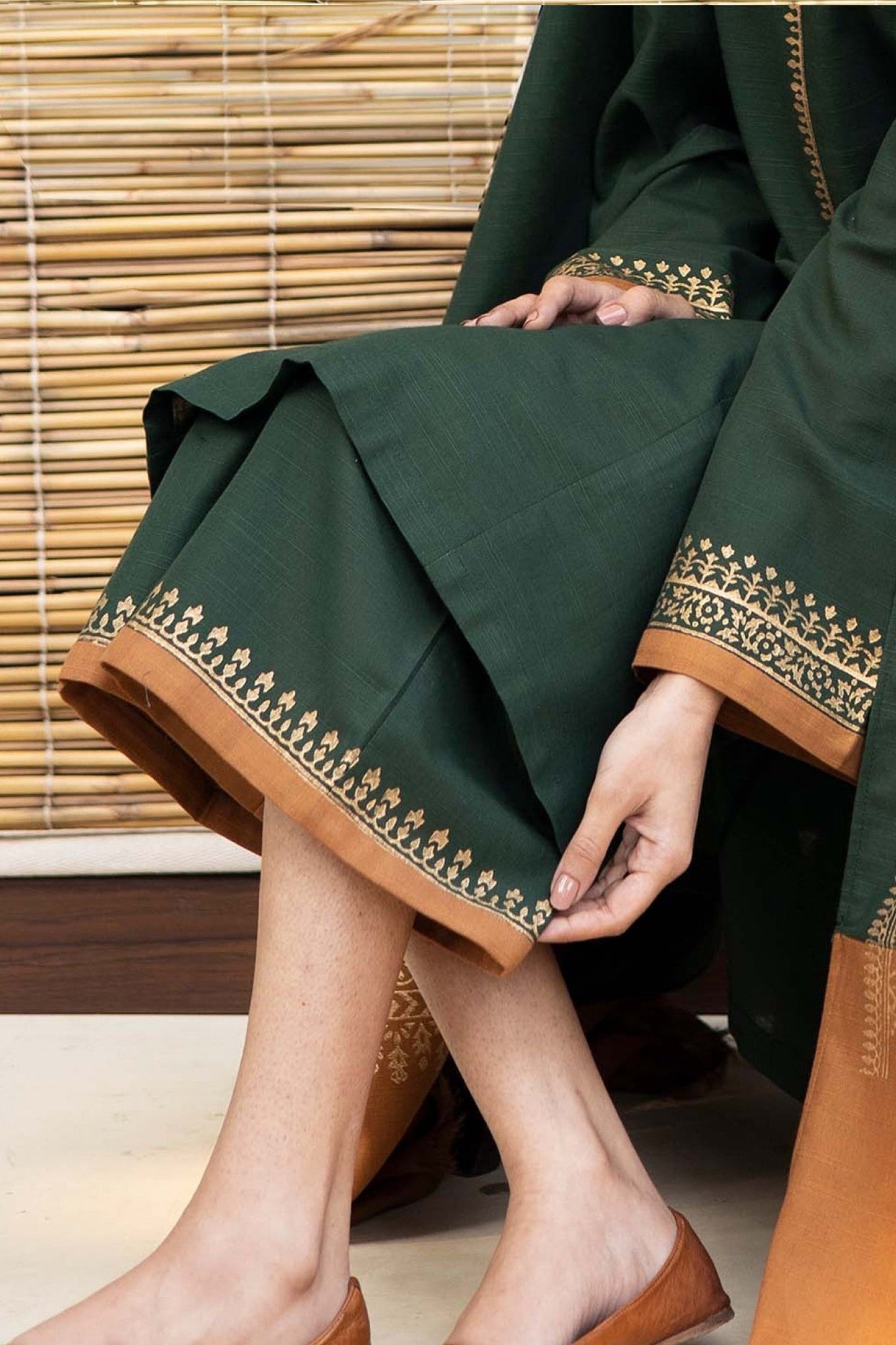 CF411-WINTER 3PC Dhanak suit with  Printed Shawll