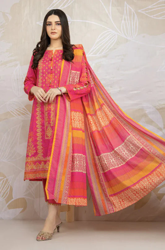 CF926- Winter 3PC Dhanak krandi Printed Suit
