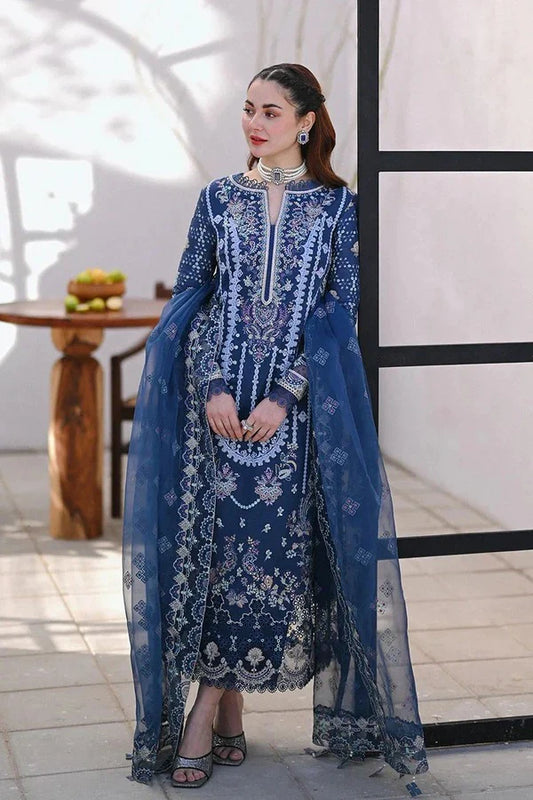 QALAMQAR  LAWN EMBROIDERED SHIRT WITH ORGANZA EMBROIDERED DUPATTA WC1306 -3PC