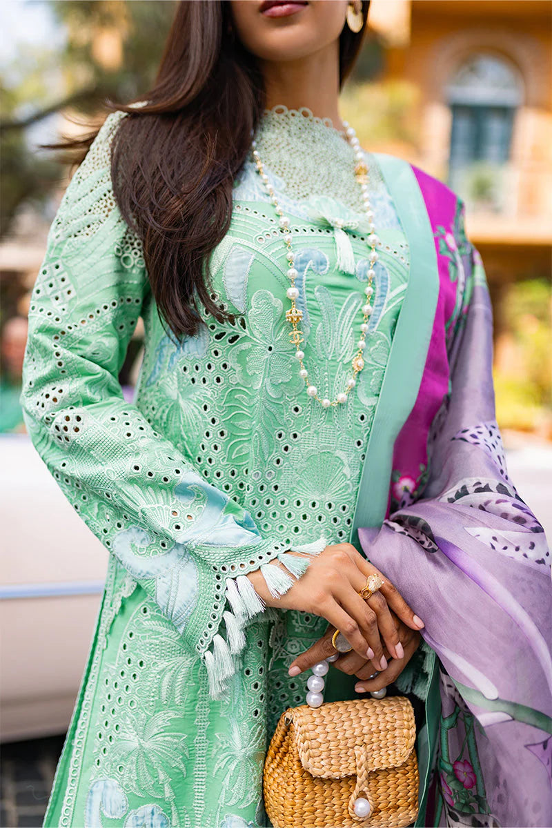 Mushq CF1276 Embroidered Classic Pakistani Salwar Kameez Suit in Apple Green Shade