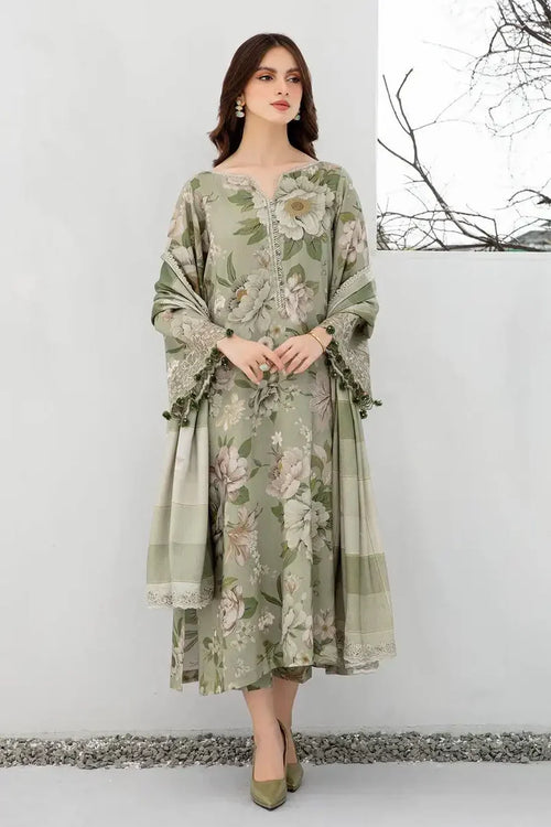 CF942- Winter 3PC Dhanak Karandi Printed Suit