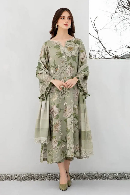 CF942- Winter 3PC Dhanak Karandi Printed Suit