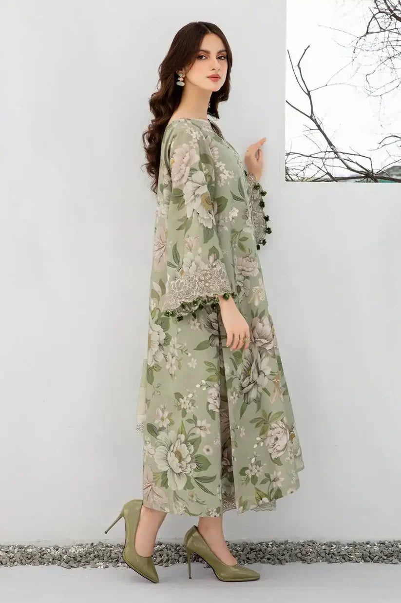 CF942- Winter 3PC Dhanak Karandi Printed Suit