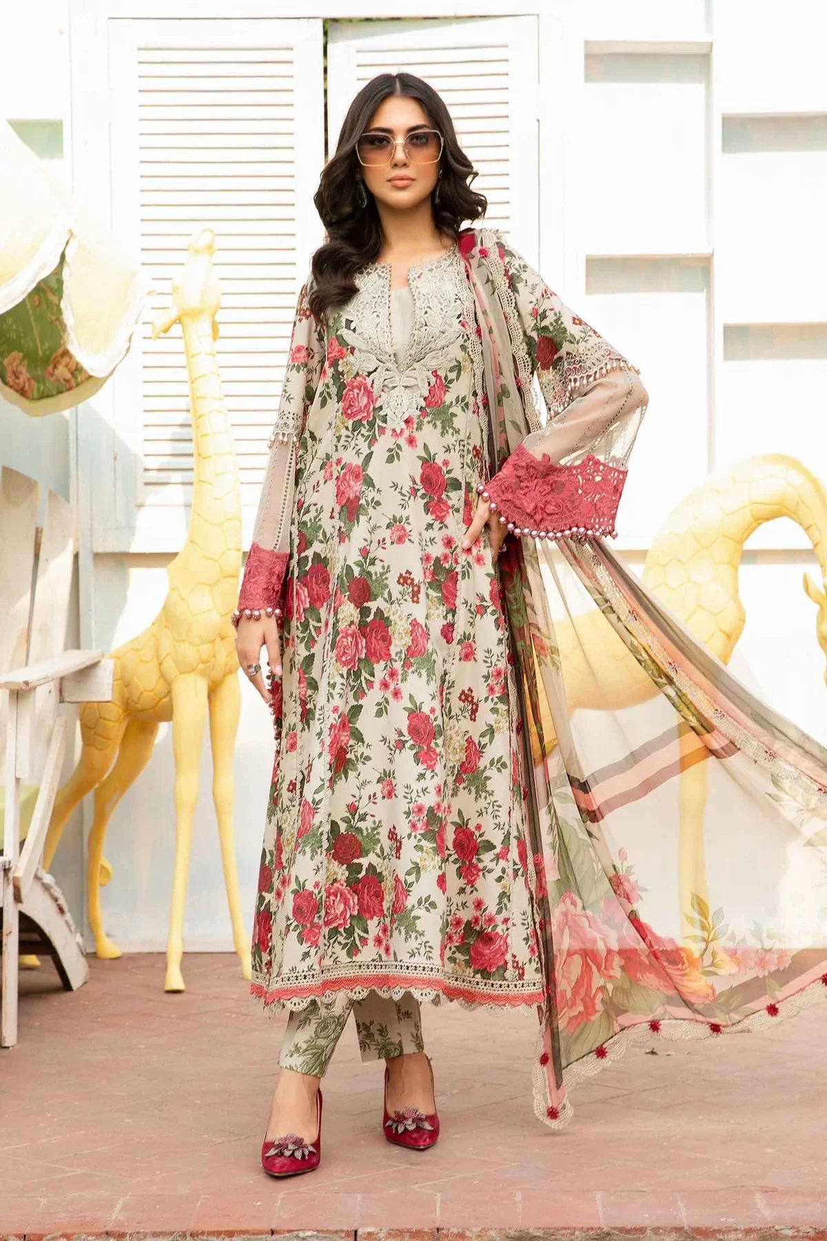 CF785-3 Piece Unstitched Digital Printed Airjet Lawn Suit