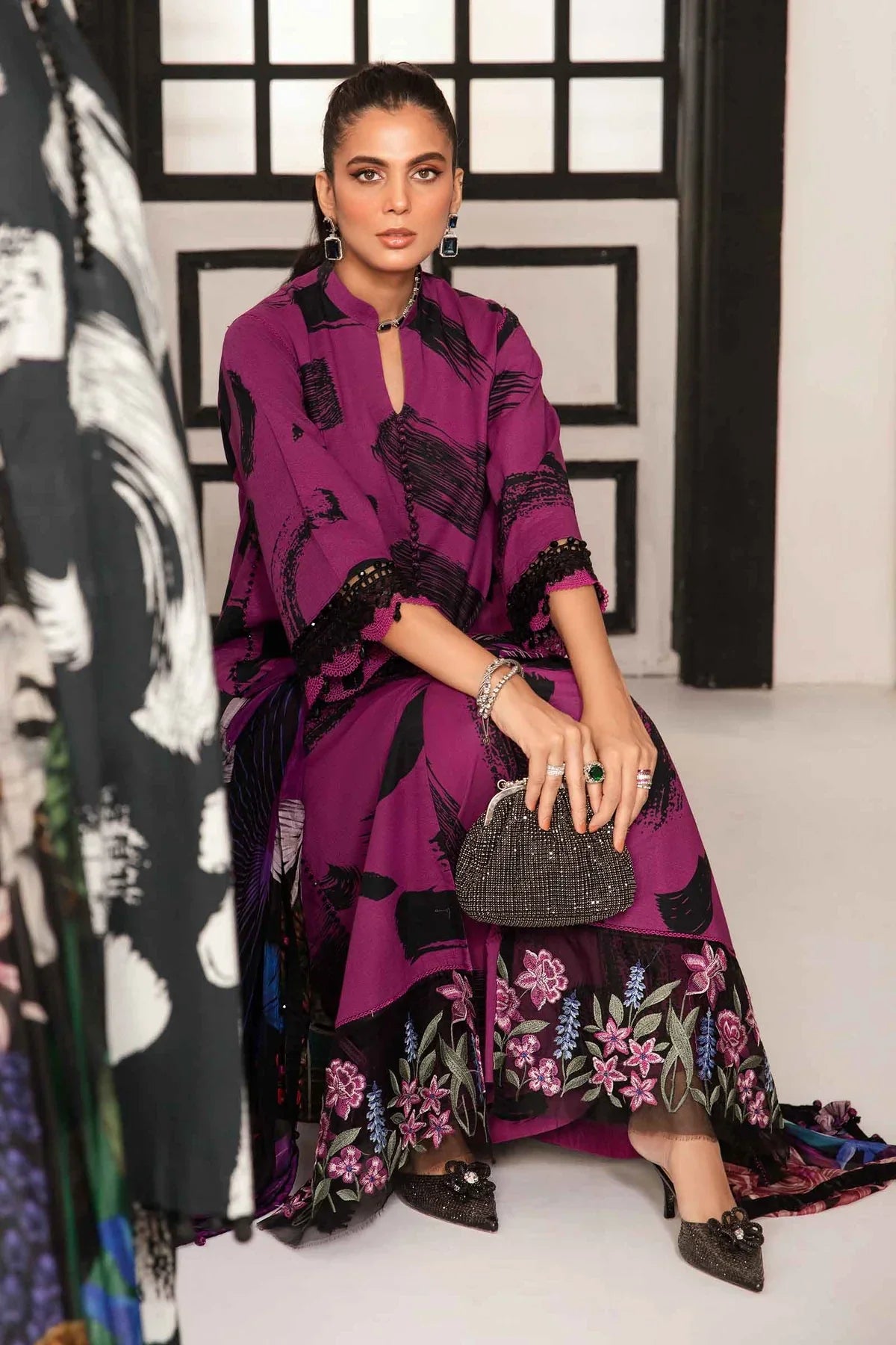 CF786-3 Piece Unstitched Digital Printed Airjet Lawn Suit