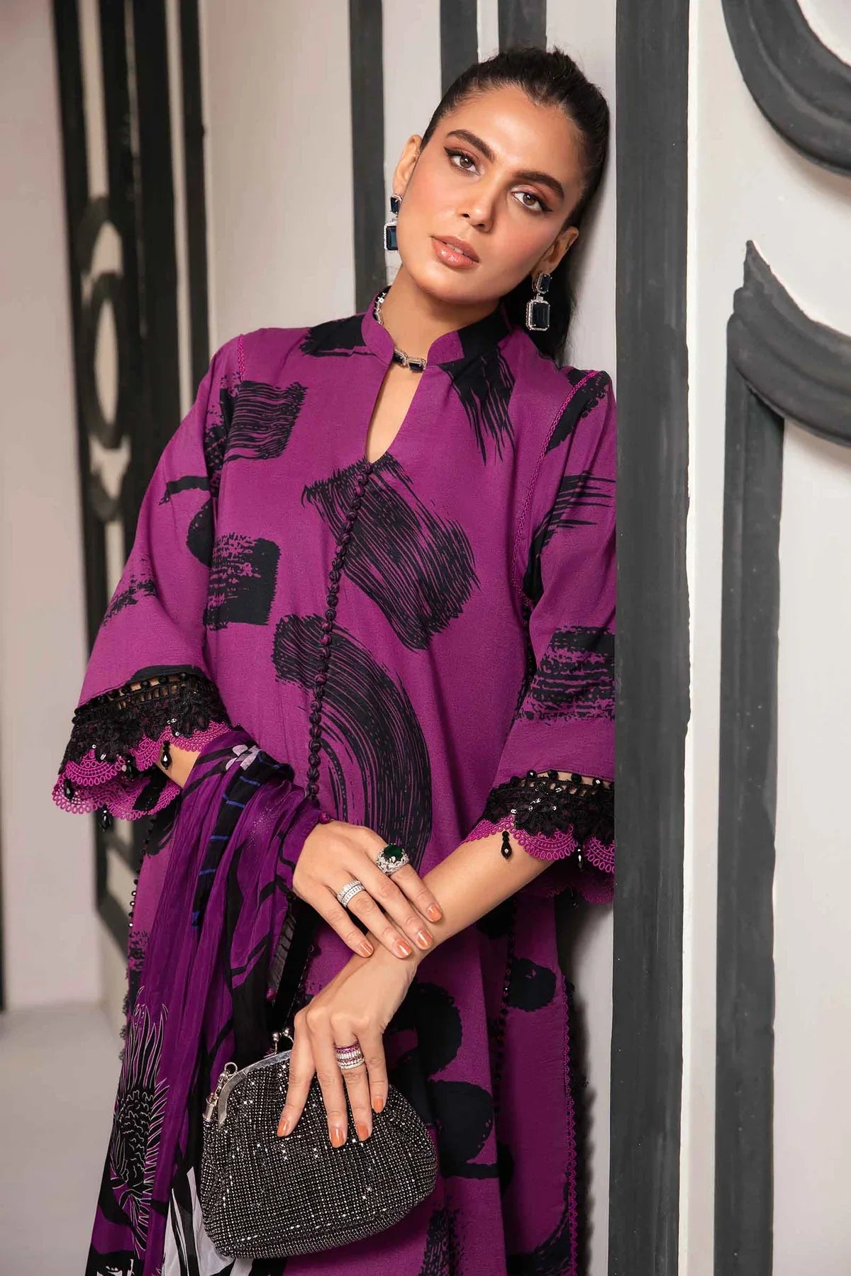 CF786-3 Piece Unstitched Digital Printed Airjet Lawn Suit