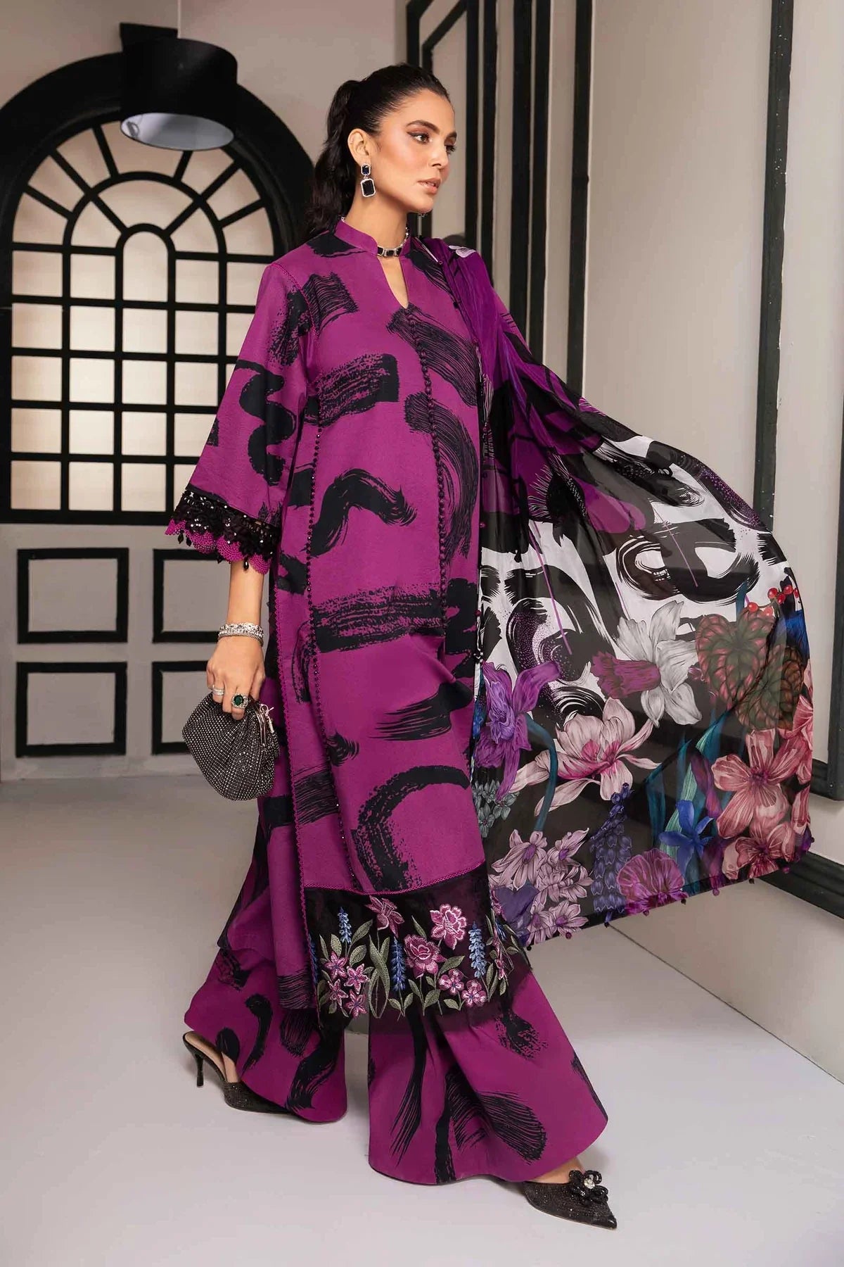 CF786-3 Piece Unstitched Digital Printed Airjet Lawn Suit