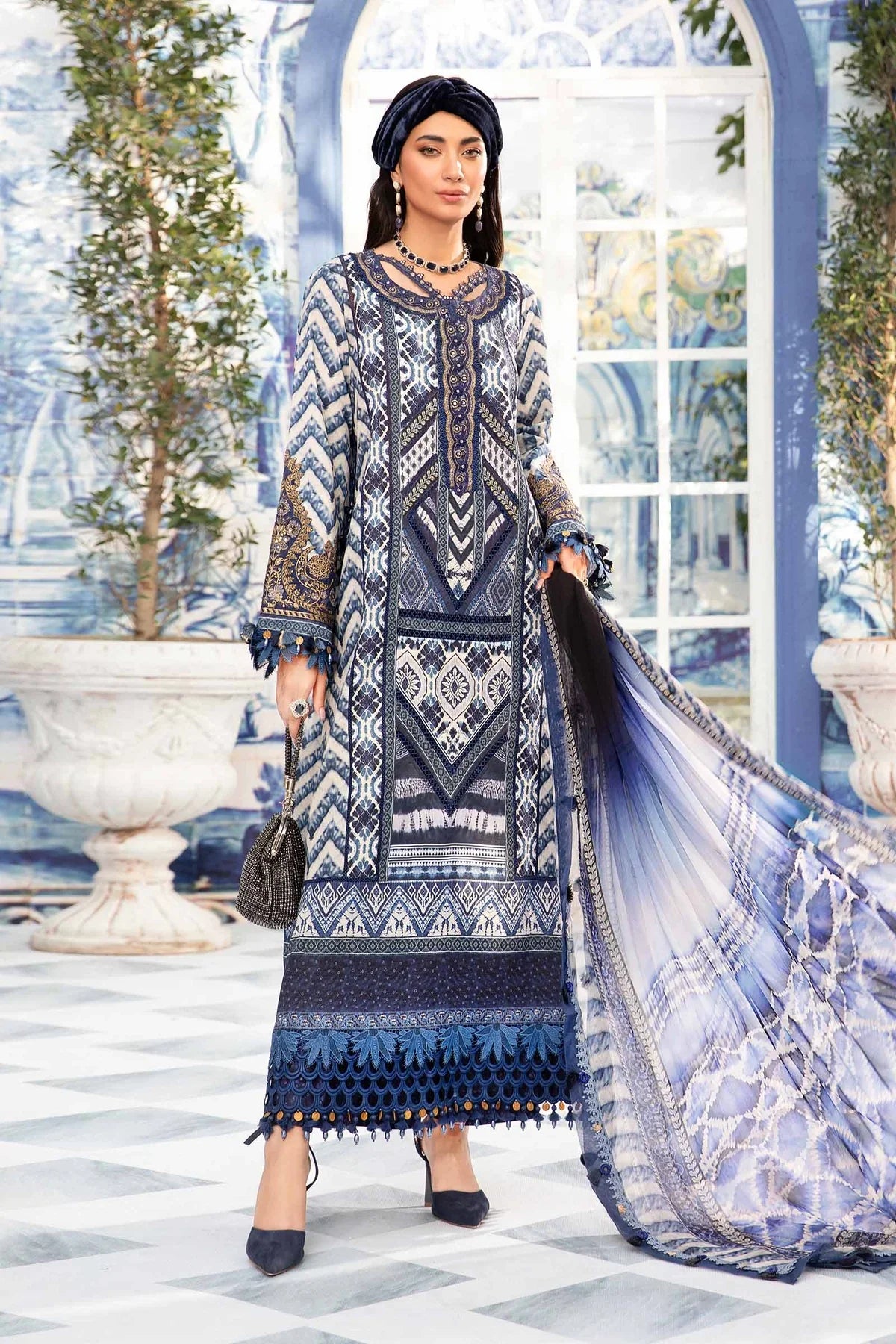 CF793-3 Piece Unstitched Digital Printed Airjet Lawn Suit