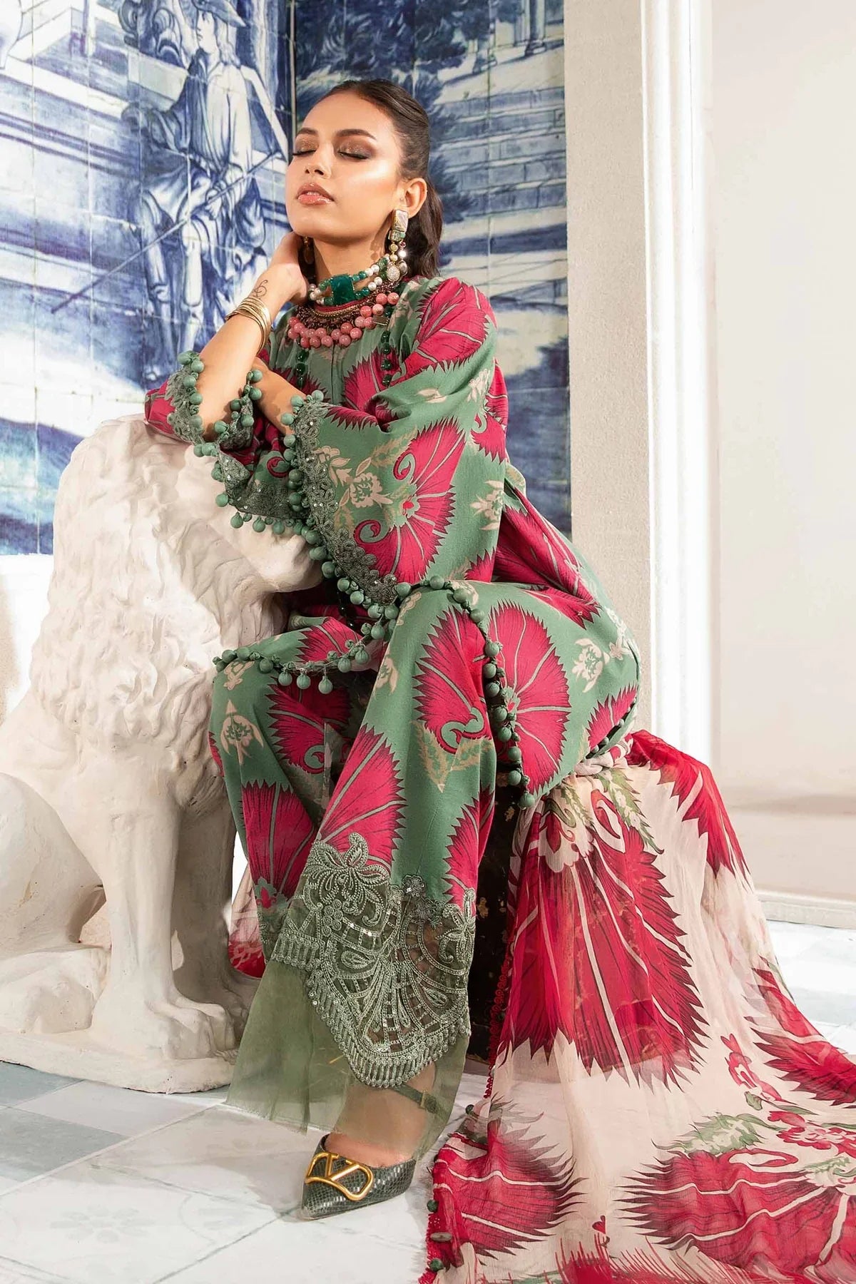 CF788-3 Piece Unstitched Digital Printed Airjet Lawn Suit