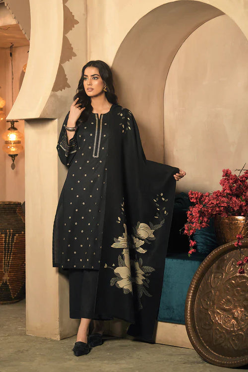 CF916-3PC Winter Dhanak Embroidered suit with Printed Shawll
