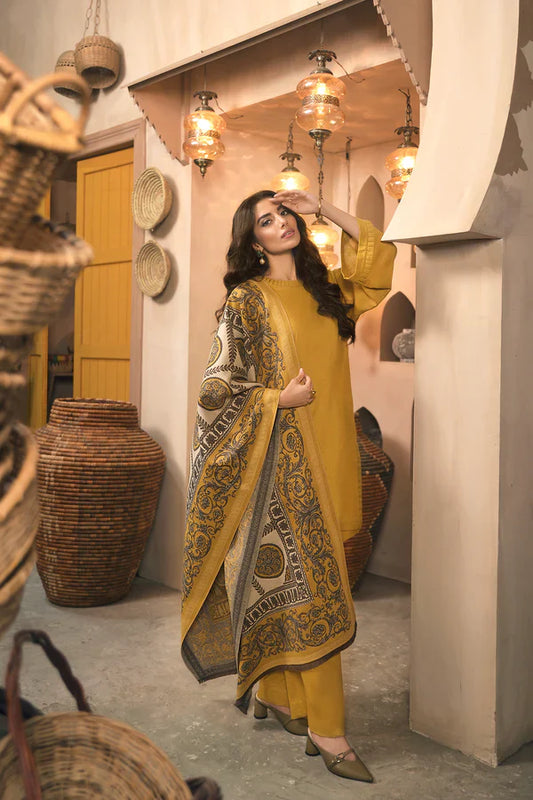 CF945-WINTER 3 Piece Dhanak Suit with digital printed wool shawll