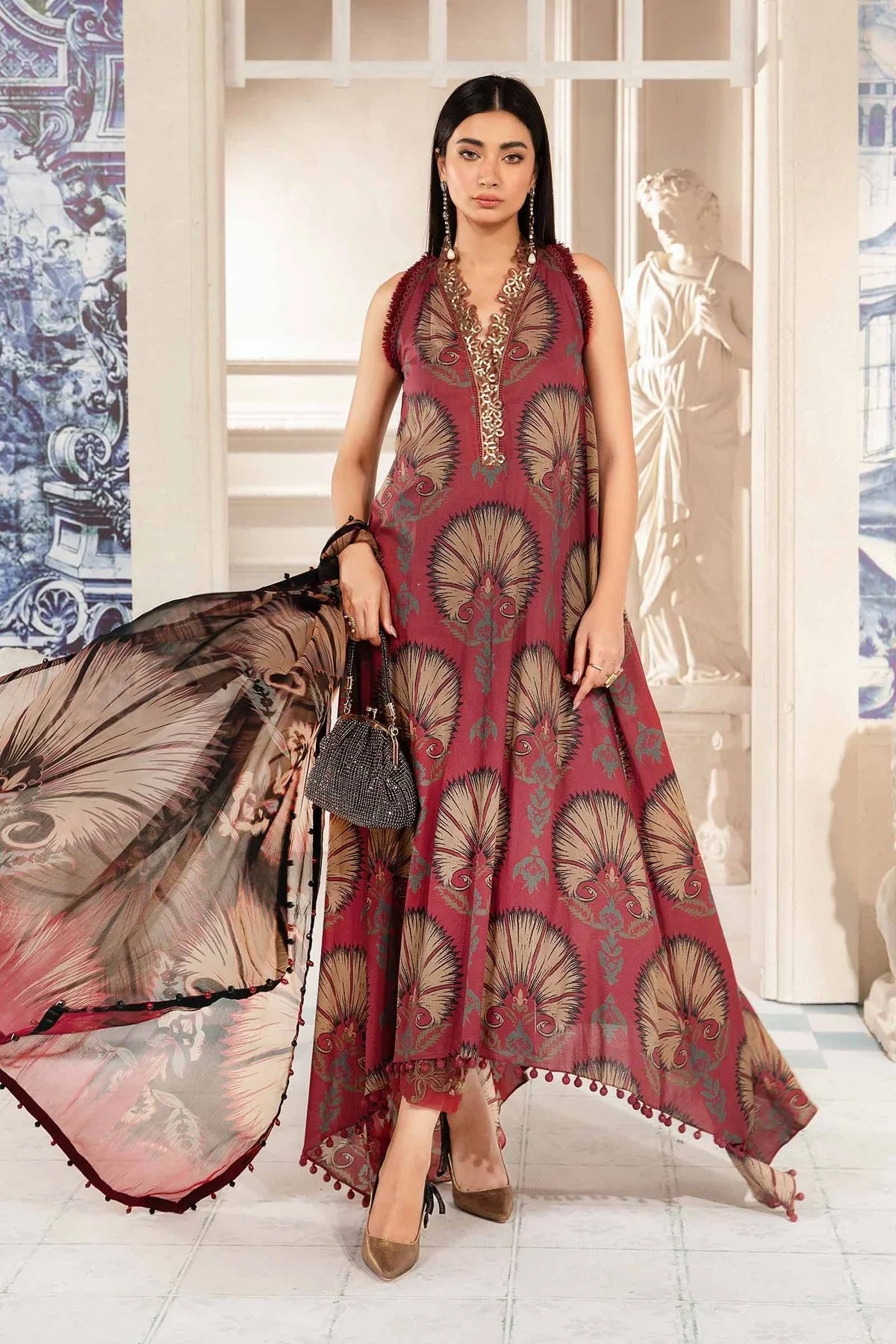 CF790-3 Piece Unstitched Digital Printed Airjet Lawn Suit