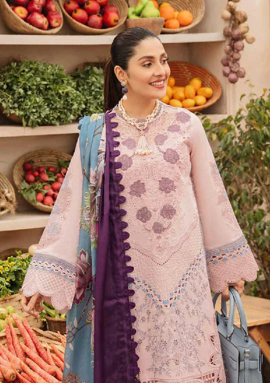 CF714-SUMMER MUSHQ 3PC EMBROIDERED LAWN SUIT WITH PRINTED SILK DUPATTACF729