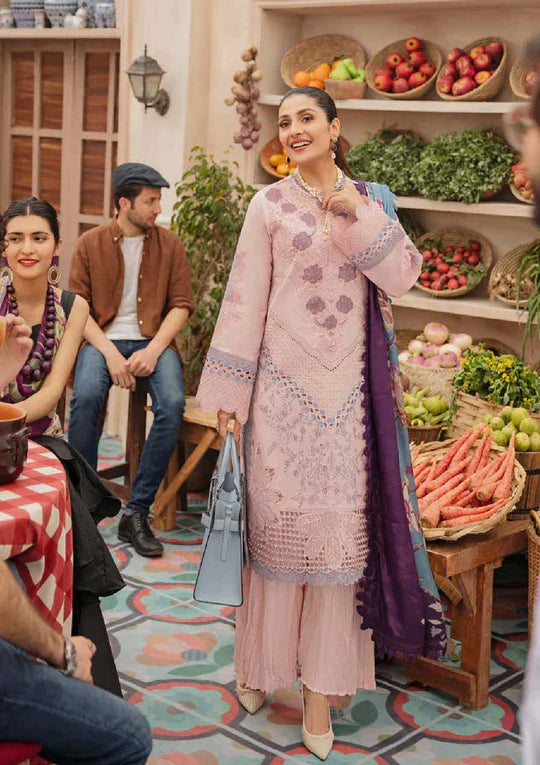 CF714-SUMMER MUSHQ 3PC EMBROIDERED LAWN SUIT WITH PRINTED SILK DUPATTACF729
