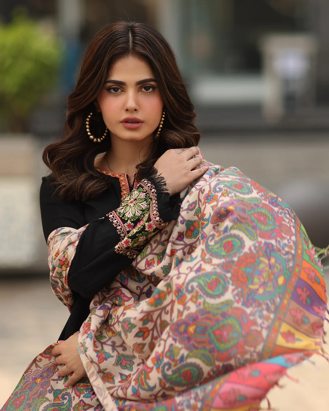 CF1239 Winter asim jofa -3PC DHANAK EMBROIDERED SHIRT WITH DHANAK AND TROUSER-BIC- R