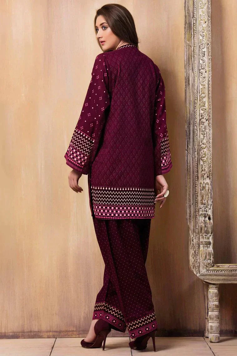 Laj wanti CF015-  2Pc Embroidered Lawn Suite With Fully Embroidered trouser & Patches
