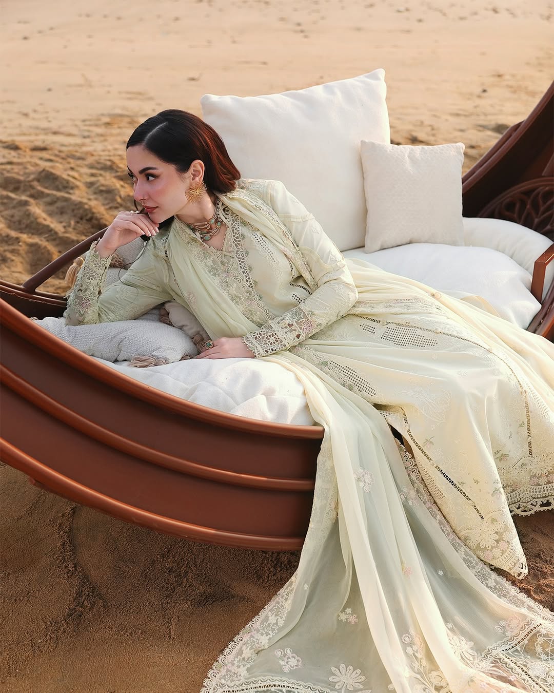 Qalamkar Summer -3PC LAWN CHIKANKARI EMB SHIRT WITH CHIFFON EMB DUPATTA WC1313